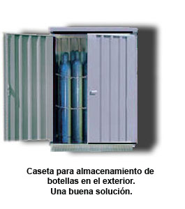 Caseta almacenamiento de gas